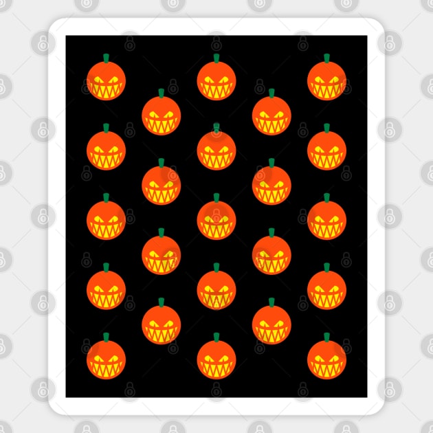 Halloween Pumpkins (Jack O’Lanterns / Pattern / 3C) Magnet by MrFaulbaum